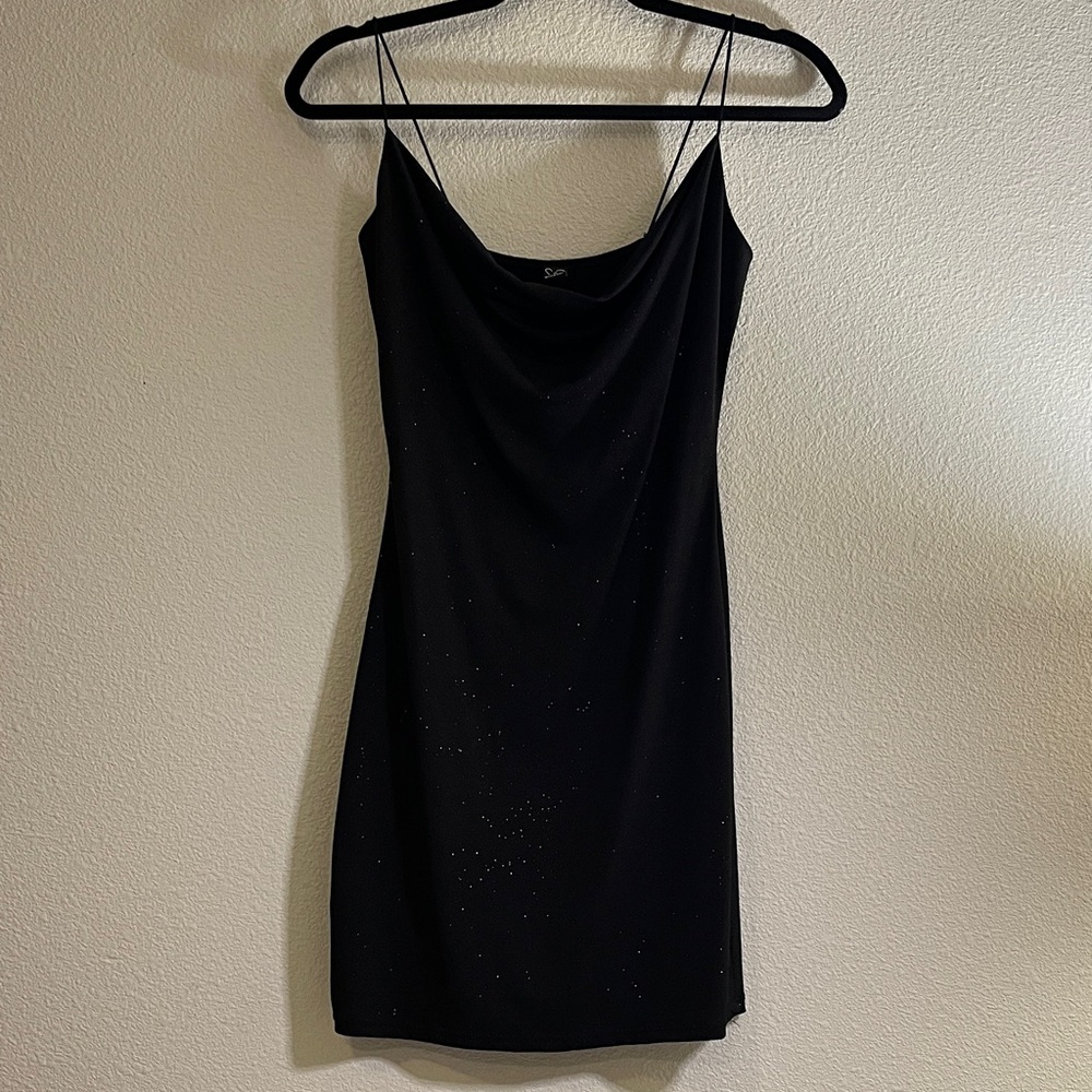 Windsor Elegant Shimmery Black Mini Dress